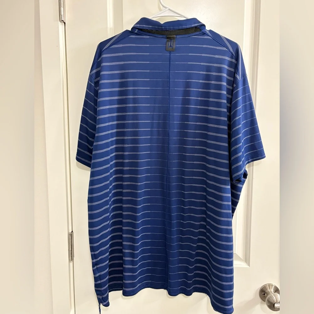 Nike Tiger Woods Dri-Fit Men's Navy Striped Polo Shirt Size XXL